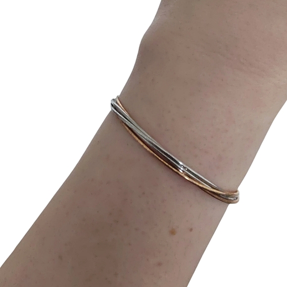 Pesavento DNA Spring Gold & Silver 5 Cord Bracelet Signed - Picture 4 of 9